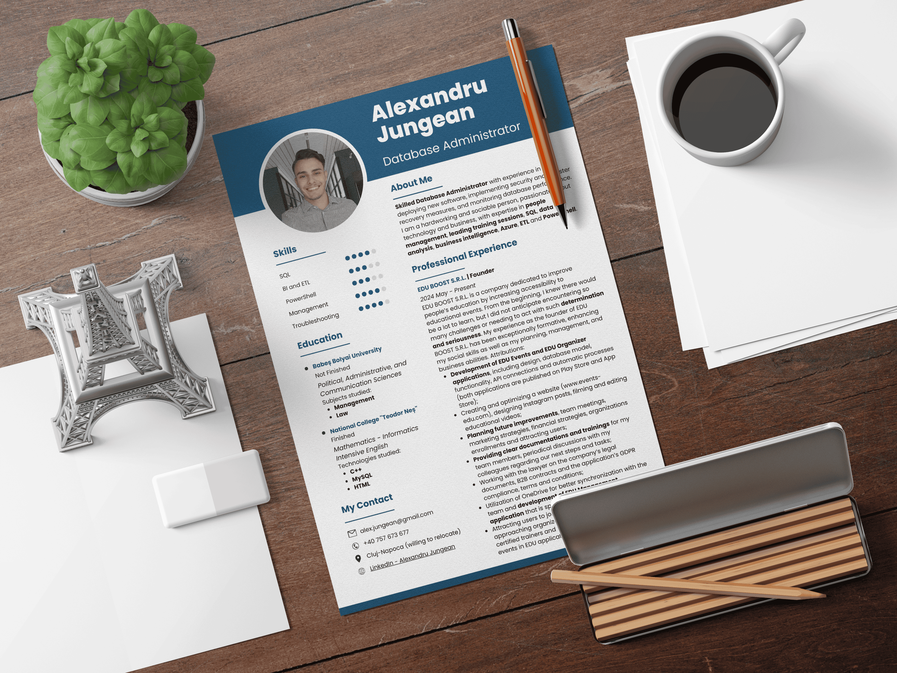 Resume Mockup - Alexandru Jungean